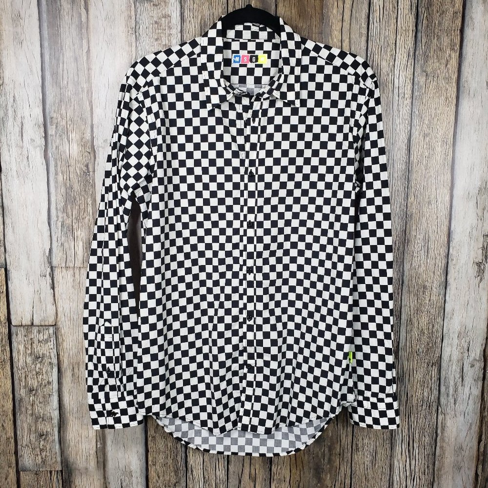 MSGM Check Button Shirt - Men's Italian 39 (Collar Size)